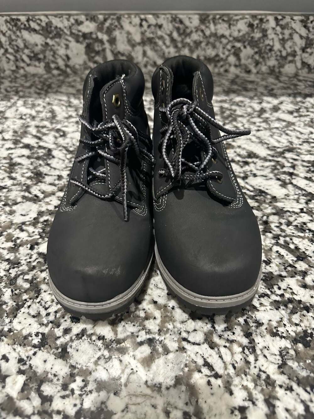 Wonder Nation Boys Black Lace-Up Hiking Boots Size 2